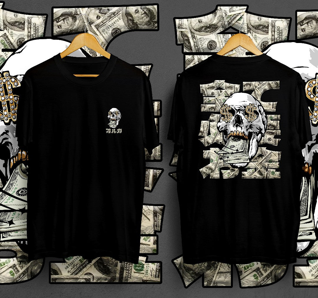 T-Shirt Money Skull Kaos Distro Oruka