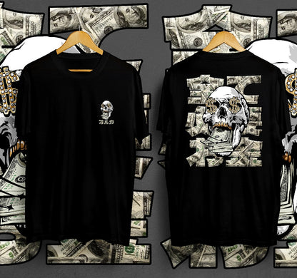 T-Shirt Money Skull Kaos Distro Oruka