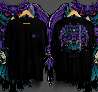 T-Shirt Purple Owl Kaos Distro Oruka