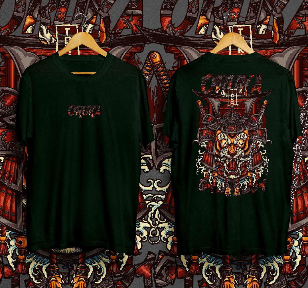 T-Shirt Tiger Samurai Kaos Distro Oruka