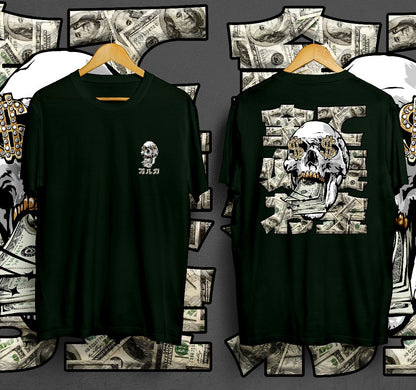 T-Shirt Money Skull Kaos Distro Oruka