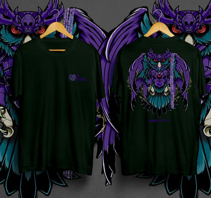 T-Shirt Purple Owl Kaos Distro Oruka