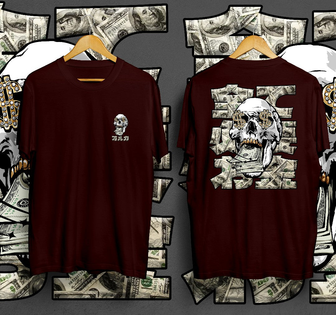 T-Shirt Money Skull Kaos Distro Oruka