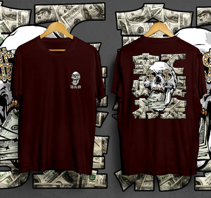 T-Shirt Money Skull Kaos Distro Oruka