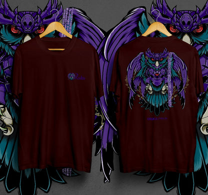 T-Shirt Purple Owl Kaos Distro Oruka