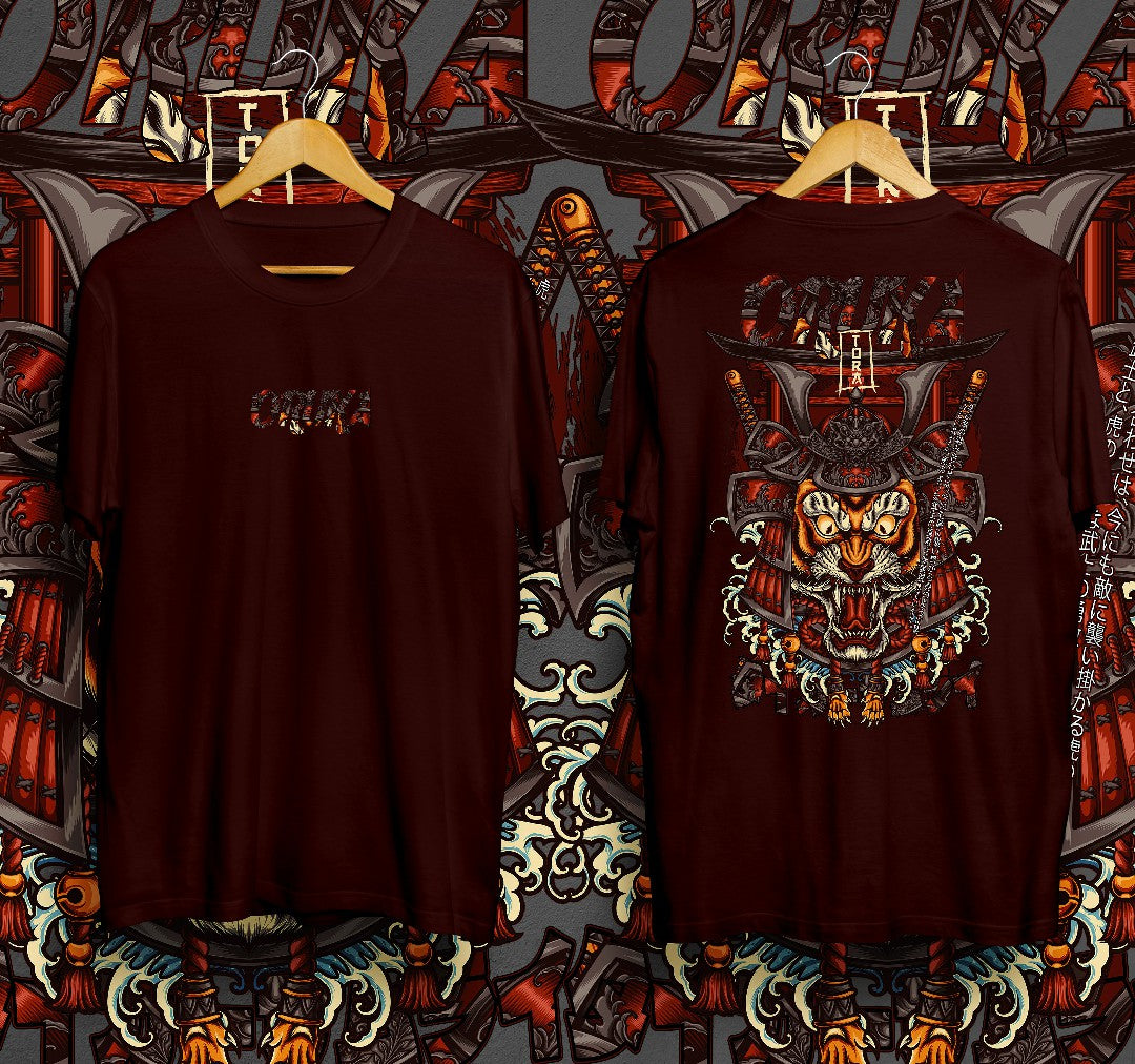 T-Shirt Tiger Samurai Kaos Distro Oruka