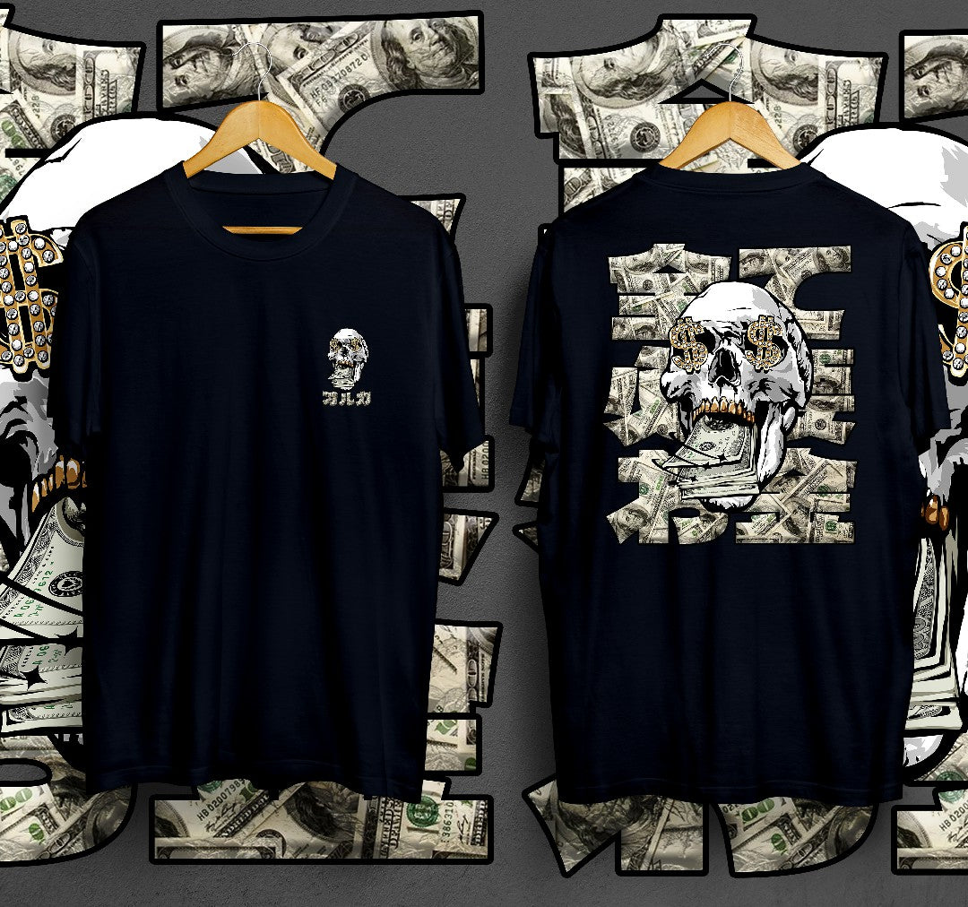 T-Shirt Money Skull Kaos Distro Oruka