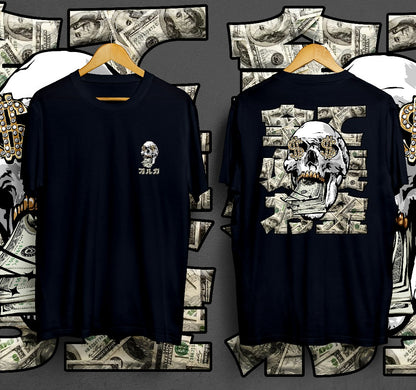 T-Shirt Money Skull Kaos Distro Oruka