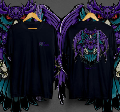 T-Shirt Purple Owl Kaos Distro Oruka