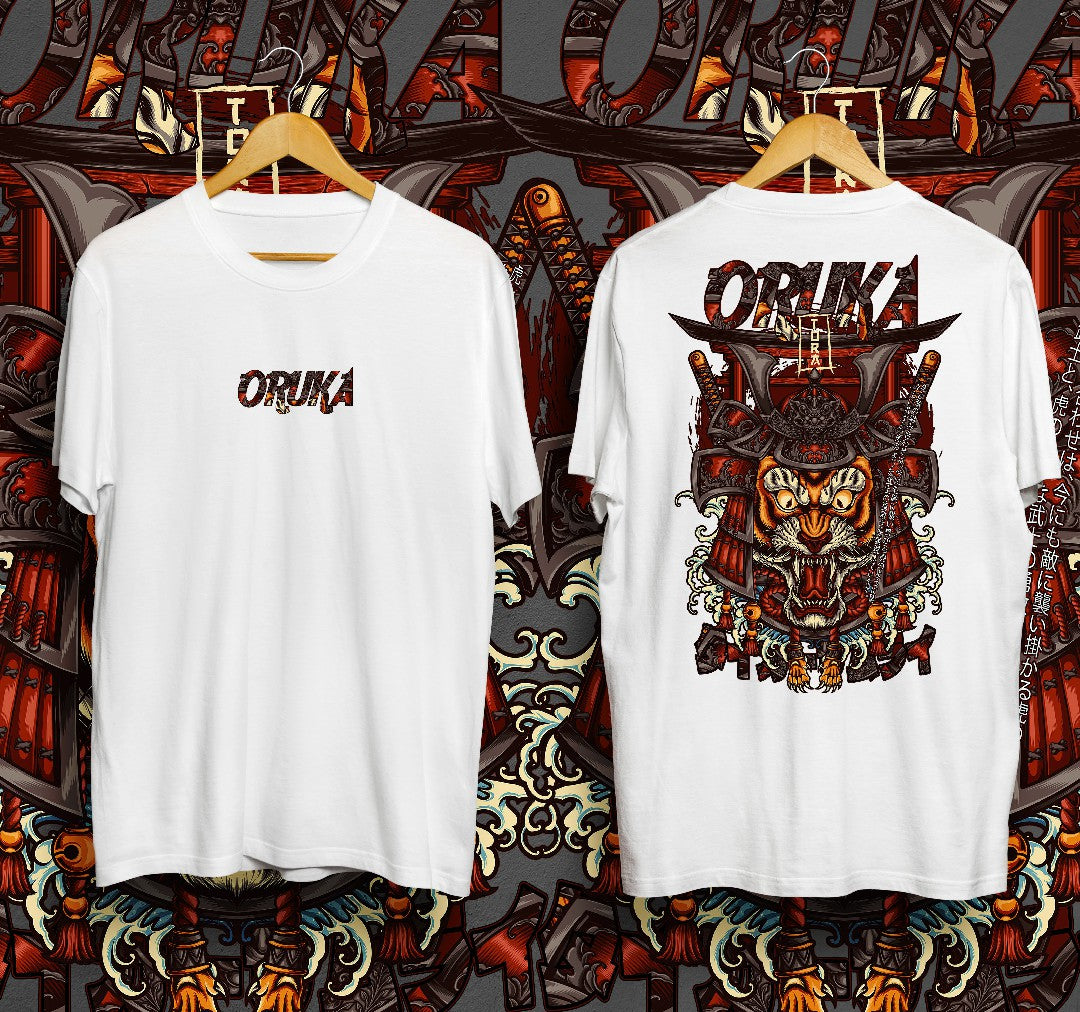 T-Shirt Tiger Samurai Kaos Distro Oruka
