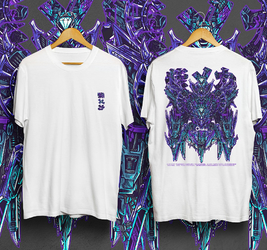 T-Shirt Purple Mecha Kaos Distro Oruka
