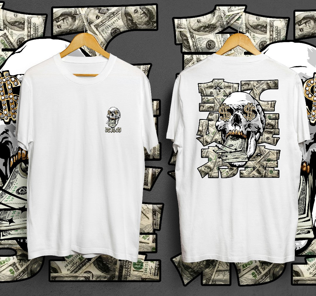T-Shirt Money Skull Kaos Distro Oruka