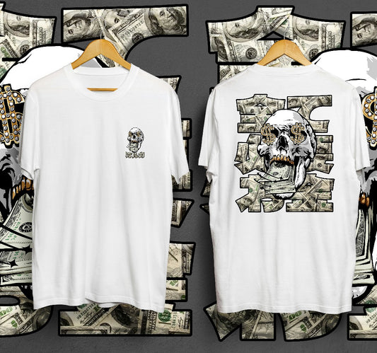 T-Shirt Money Skull Kaos Distro Oruka