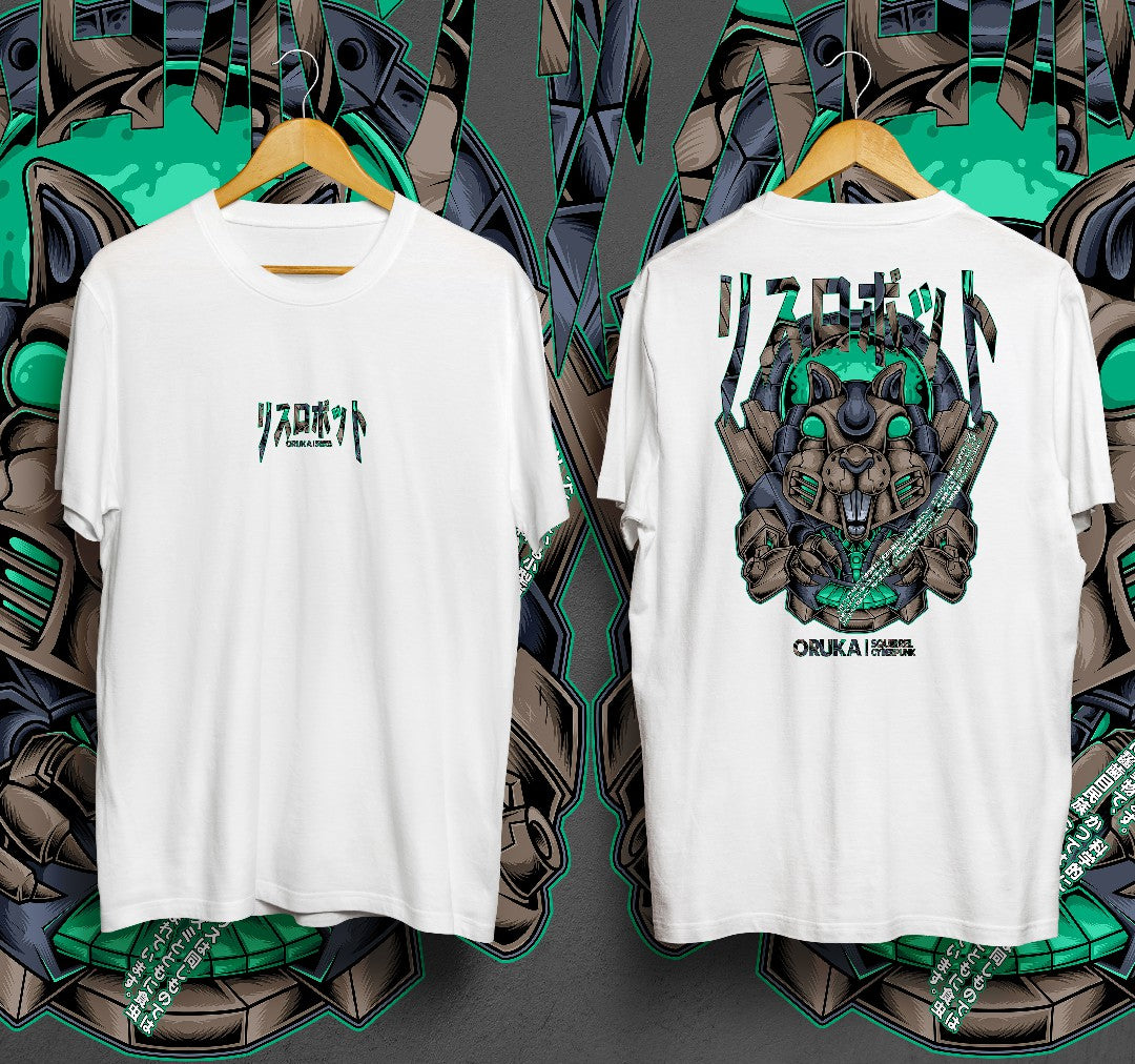 T-Shirt Squirrel Cyberpunk Kaos Distro Oruka
