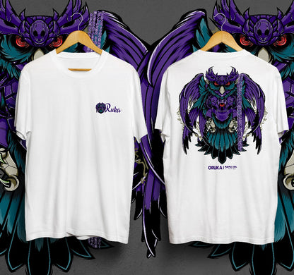T-Shirt Purple Owl Kaos Distro Oruka